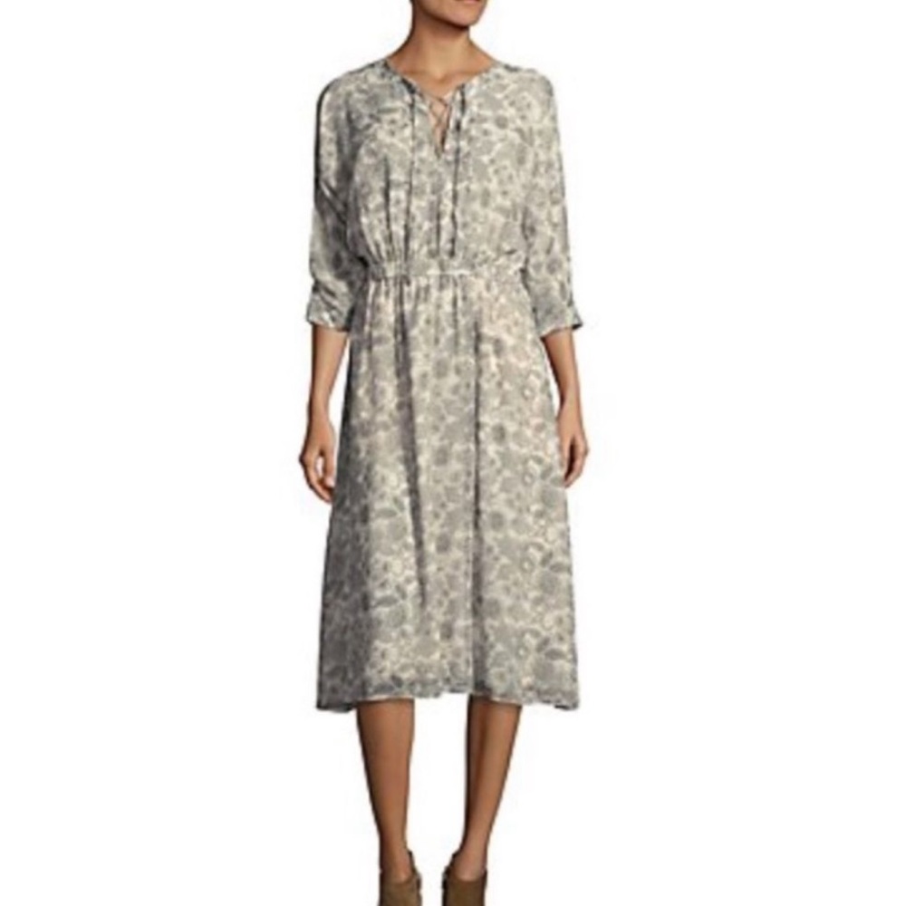 10 Crosby Derek Lam Silk Floral Cut Out Sleeve Dress